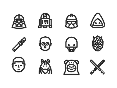 Star Wars icons 3 c3po darth ewok fin icons star sward trooper wars