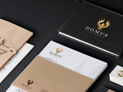 Domus dell'Aquila branding eagle gold logo logo design stationary web design website