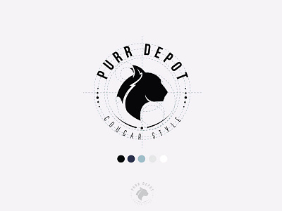 Purr Depot Apparel apparel black cat cougar icon logo logo design logo icon logo seal panther