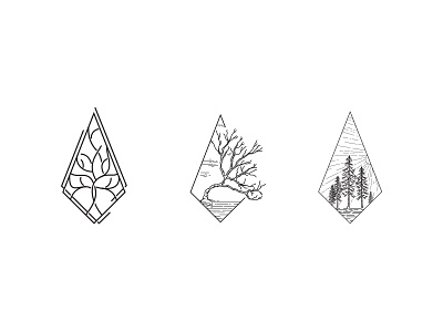 Tree icons icon logo scenery sketch tree