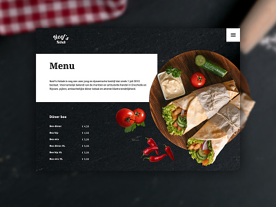 Neefs kebab food menu neefs ui ui design webdesign