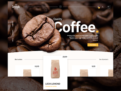 Coffee Woods coffee coffeeshop figma header homepage uidesign uxdesign webdesign webshop