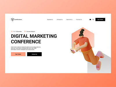 Landing Page for Digital Marketing Conference design firstscreen landingpage typography ui web