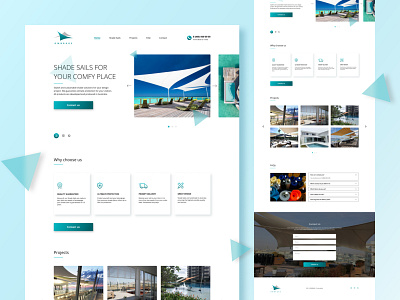 Website Landing Page for Shade Sails branding design firstscreen interface landing landingpage logo onepage ui uidesign uxdesign webdesign website