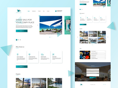 Website Landing Page for Shade Sails