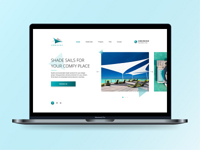 Website Landing Page for Shade Sails branding design firstscreen illustration landingpage logo ui vector web webdesign