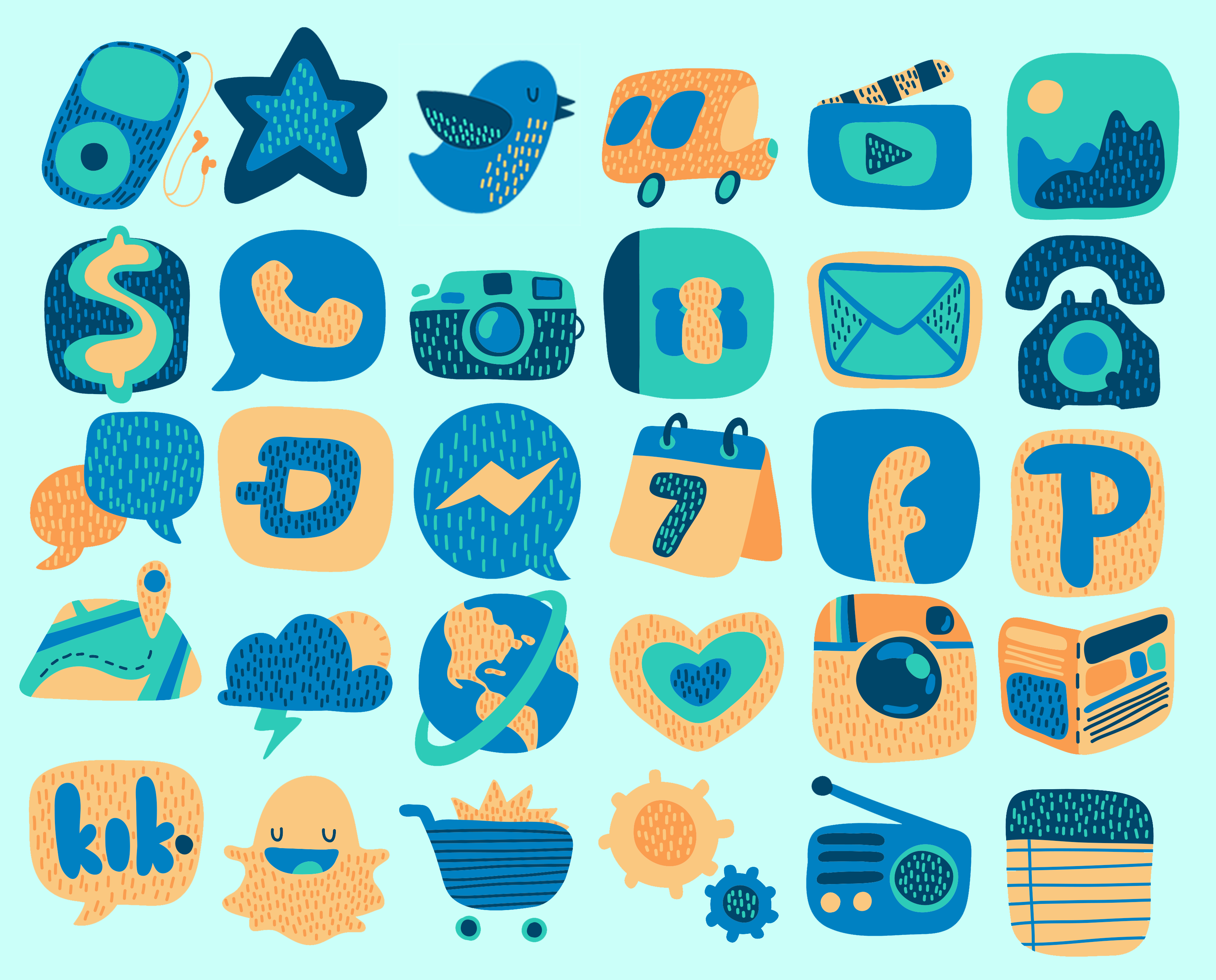 Android OS icon set by Patrick Aere on Dribbble