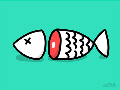 Fish Doodle aere dead design fish flat freelance graphic illustration stroke