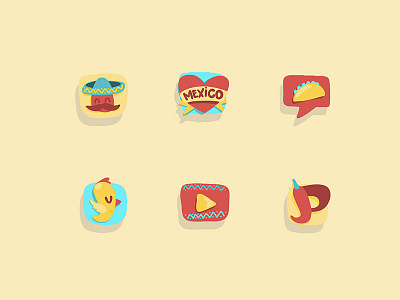 Cinco de Mayo Icon Set cinco cute de flat freelance funny happy icon illustration mayo party