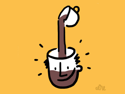 Coffee Love coffe design dribble flat freelance funny graphic handdrawn illustration love simple