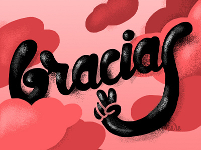 "Gracias" Lettering design freelance graphic illustration joyful lettering type typography