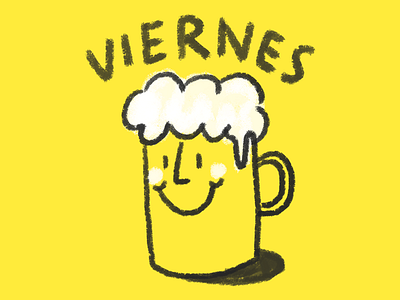 Friday is beerday beer cute design doodle friday funny google graphic handdrawn illustration viernes