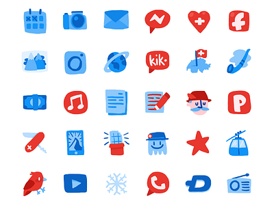 Hand-drawn swiss icons 