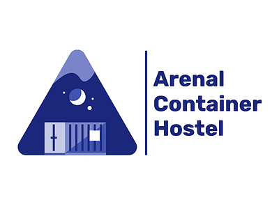 Arenal Container Hostel illustration arenal container costa freelance hostel illustration logo rica simple
