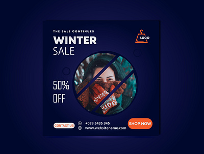 winter sale social media design branding graphic design social media design