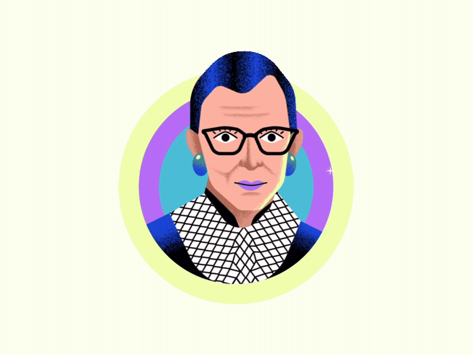 Women's History Month characterdesign gif giphy giphy sticker history illustration motion motion graphics rbg ruth bader ginsburg stickerdesign woman illustration women empowerment womens day