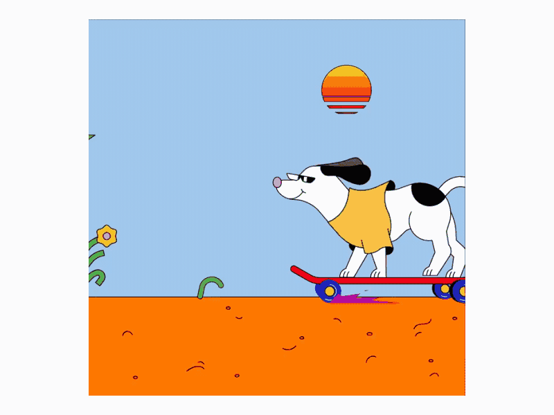 Instagram for Business animation business dog gif insight instagram motion graphics skateboard skateboarding skatebord sunset