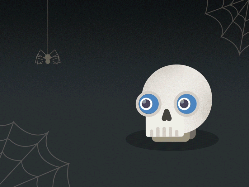 Happy Halloween!!! 2d animation character eye gif halloween motion graphics scary skull spider spider web spooky vector