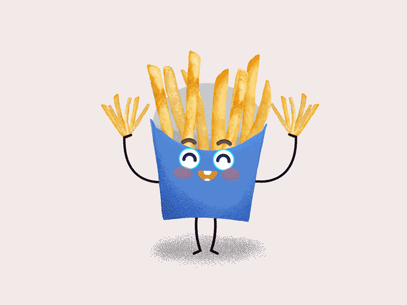 Instagram sticker character expression food frenchfries fries illustration instagram motion motion animation sticker