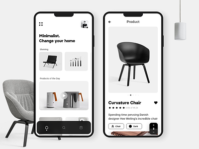 Minimalist Elements app card design e comerce minimalism minimalist mobile ui uidesign ux ux ui