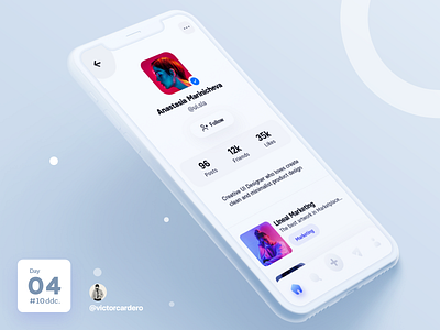 Day 04 UI Challenge 10ddc app card challenge challenging design graphic mobile profile profile page shot stats trend trending trends ui ux victorcardero