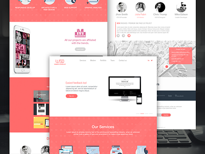 WSD landing page brand ui ux