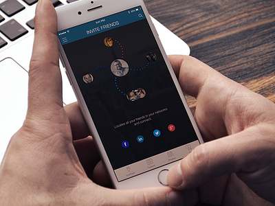 Pynpoint invite friends app design graphic mobile ui ux