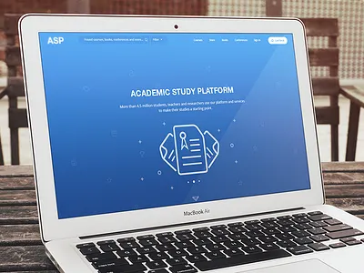 Academic Study Platform (ASP) book card conference graphic landing media study trend ui university ux web