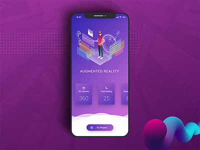 Augmented Reality 3d augmented card color form graphic isometric mobile reality trend ui ux