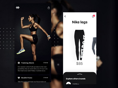 Fitness app fitness nike store adidas ui ux