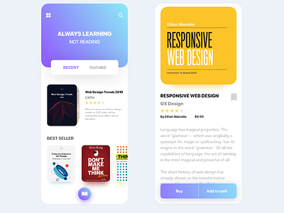 Books app booking books mobile ui ux