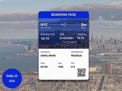 Daily UI 024 Boarding pass