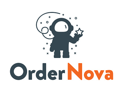 OrderNova // Logo bakery branding bright clean logo simple space star stars