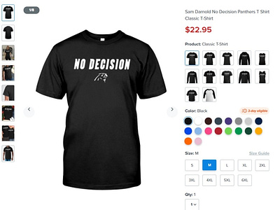 Sam Darnold No Decision Panthers T Shirt 3d animation branding graphic design logo motion graphics ui