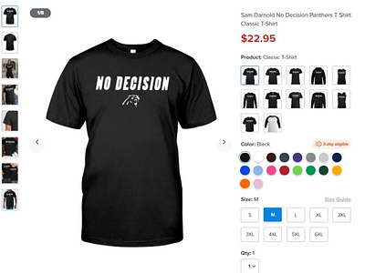 Sam Darnold No Decision Panthers T Shirt