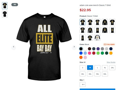 adam cole aew t shirt