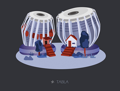 Musical Homes- Tabla illustration