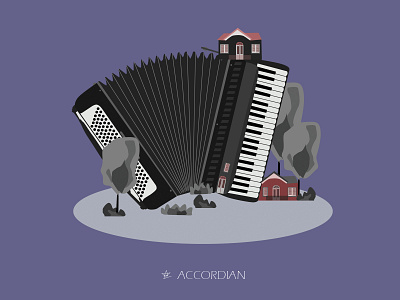 Musical Homes - Accordian illustration