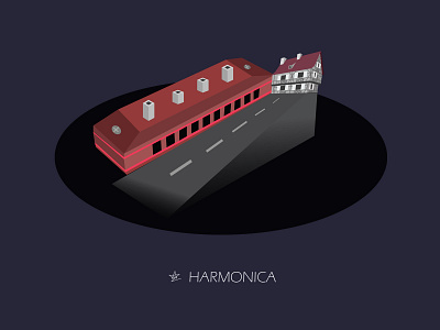 Musical Homes - Harmonica illustration