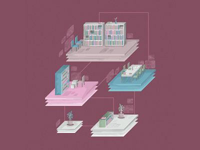 Floating - Library illustration
