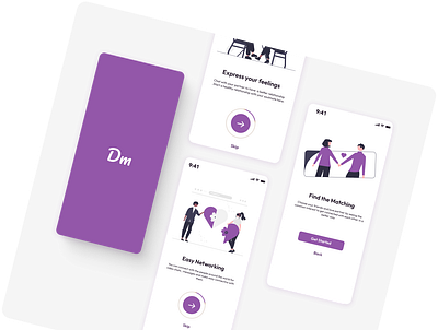 ONBOARDING FOR A DATING APP Dailyui:023 #dailyui #uidesigners graphic design ui