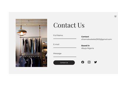 CONTACT US DAILYUI:028 #DAILYUI ui