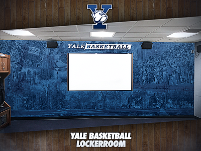 Yale University Basketball Locker Rooms Wall Art basketball photo manipulation print design sports wall art