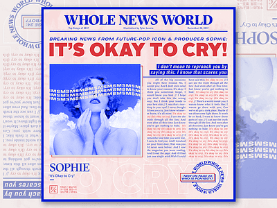 Songs of 2017 - IT'S OKAY TO CRY by SOPHIE editorial illustration music pink teeny tiny type typography ui