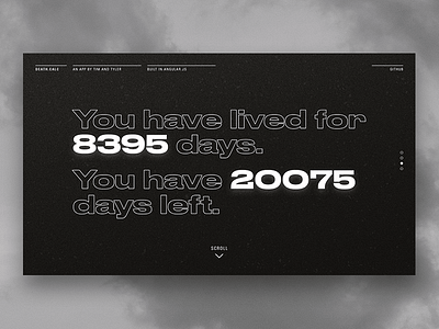 Daily UI 004 - Time Remaining Calculator 004 calculator dailyui death teeny tiny type ui ux