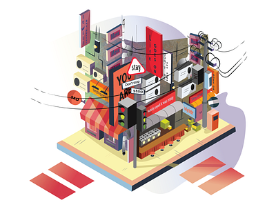 In the middle of the town! adobeillustrator creative illustration isometric illustration vector art