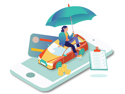 Car insurance illustration! adobeillustrator character creative design flat character graphic design illustration vector art