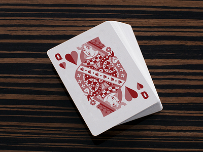 Traditional Queen of Hearts cards deck heart illustration queen traditional