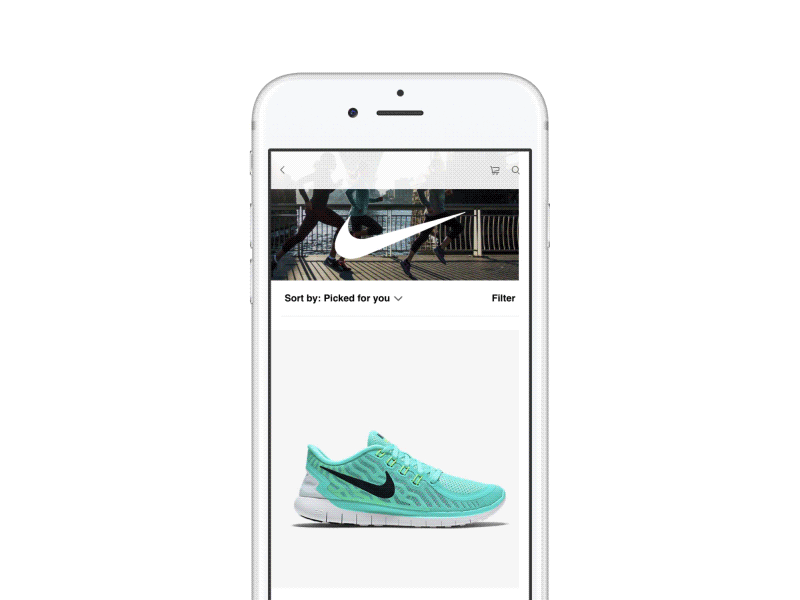 Browse Experience shoe shopping quartz origami app animation