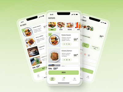 Digital menu app app design light minimal mobile typography ui ux